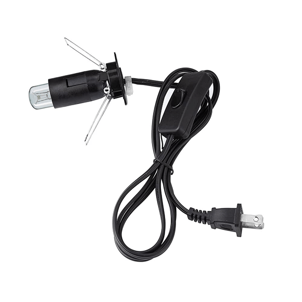 UK Salt Lamp Replacement Electrical Fitting - Includes 2 Metal Clips, Cable With UK 3-Pin Plug, On/Off Switch & Bulb