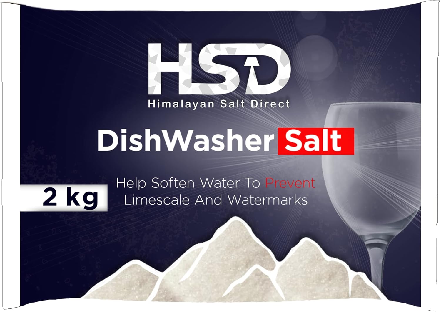 HSD Premium 2kg Dishwasher Salt – Powerful Softener Salt, Food-Grade, Compatible with All Dishwashers