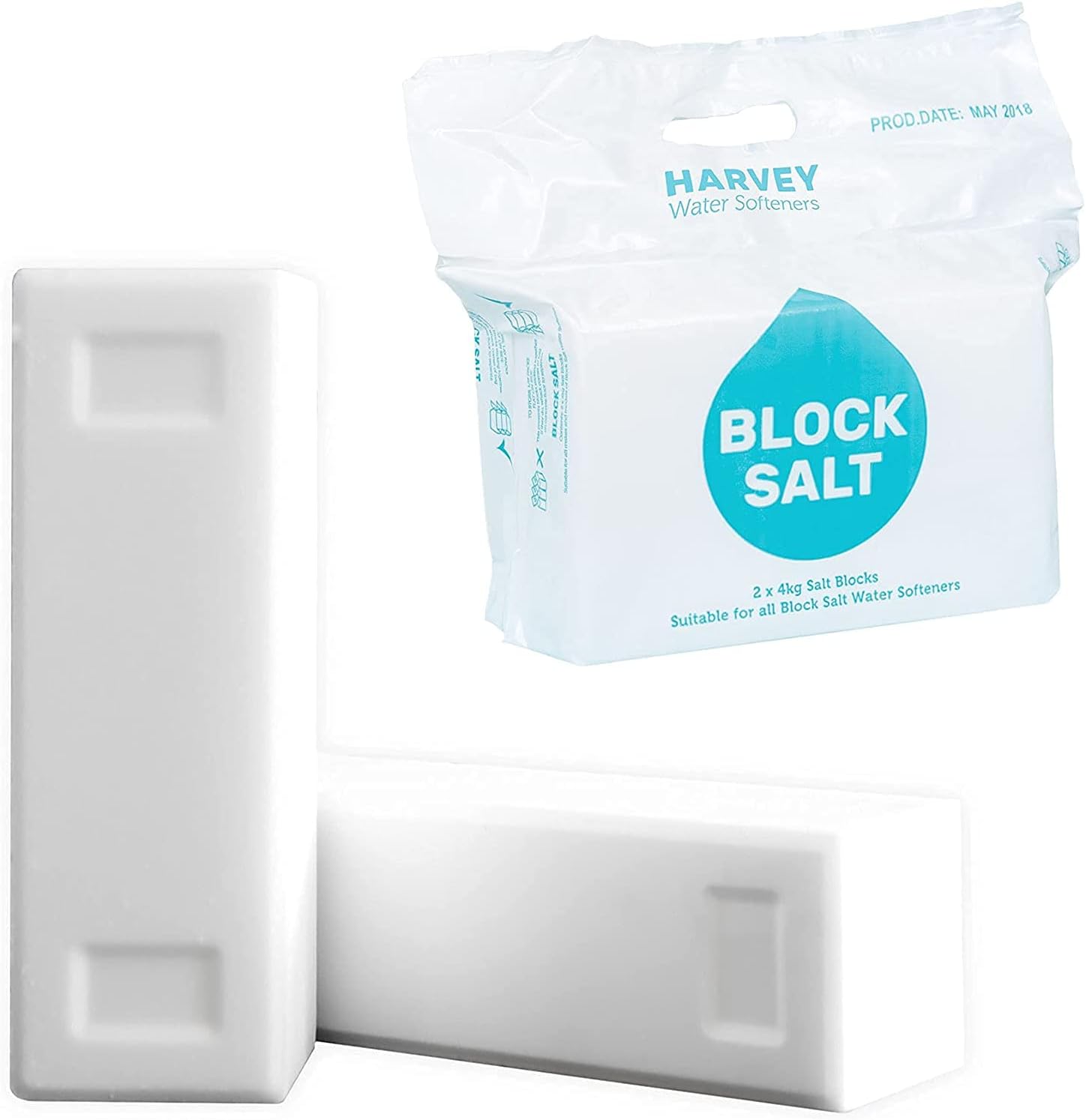 Harvey Block Salt for Water Softeners Original Pure Grade A Food Quality Salt 3 Bags - 6 Blocks Efficient Softening Solution