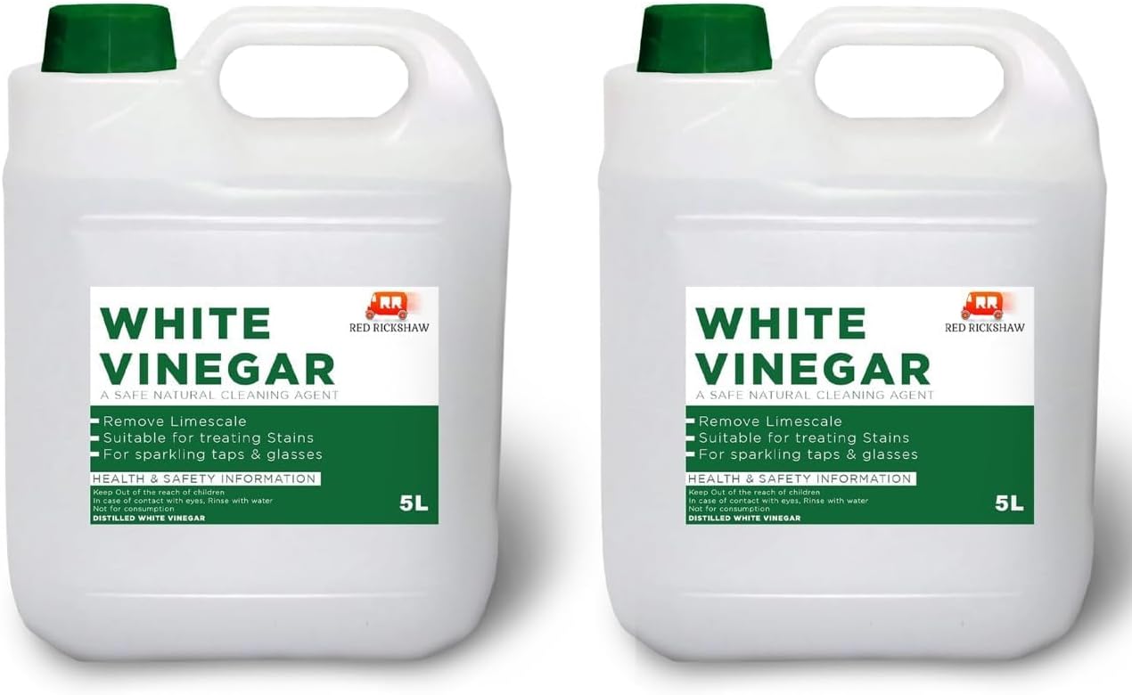 Pack of 2 White Vinegar for Cleaning Distilled White Vinegar 5 Litre Bottle Produced in The UK 5 Litre