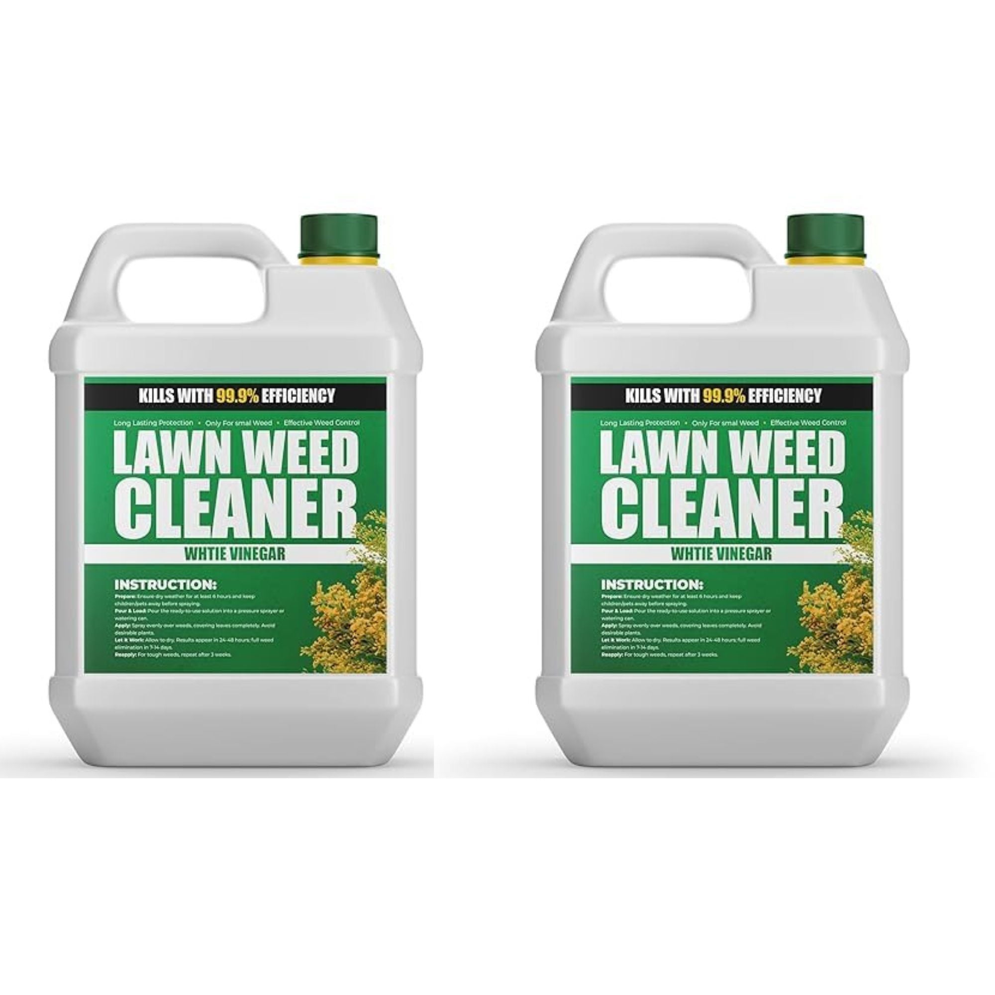Natural Weed Killer 2x5L (10L Total) – Extra Strong Acetic Acid Weed Killer for Gardens, Lawns, Paths & Driveways – Fast Acting Eco-Friendly Pet Safe Weed Remover Solution