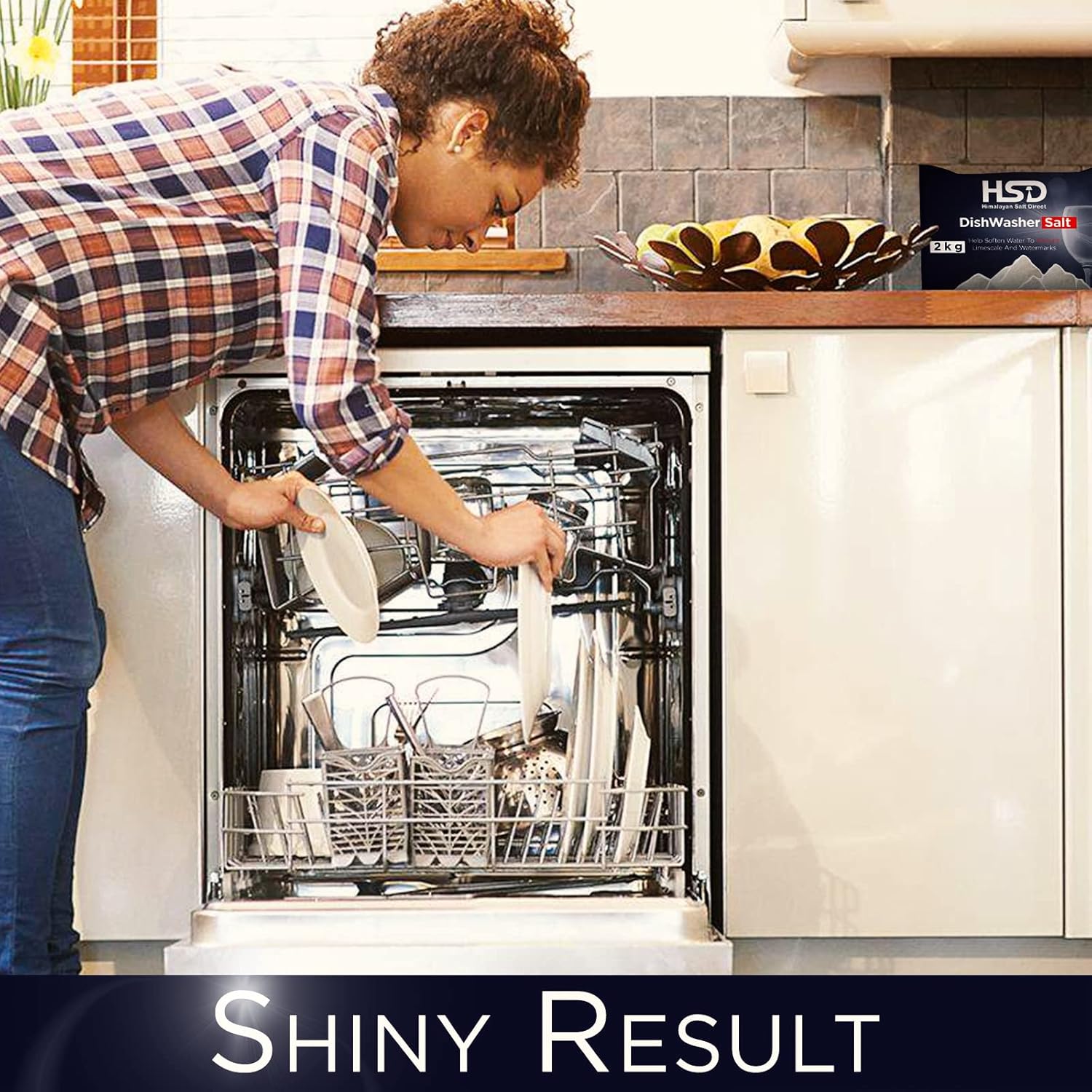 HSD Premium 2kg Dishwasher Salt – Powerful Softener Salt, Food-Grade, Compatible with All Dishwashers