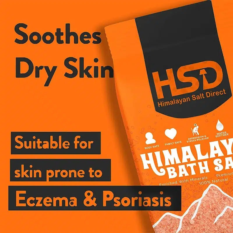 HSD Himalayan Pink Bath Salt 1kg – 100% Pure, Natural & Unscented Mineral Salt for Relaxing & Soothing Baths