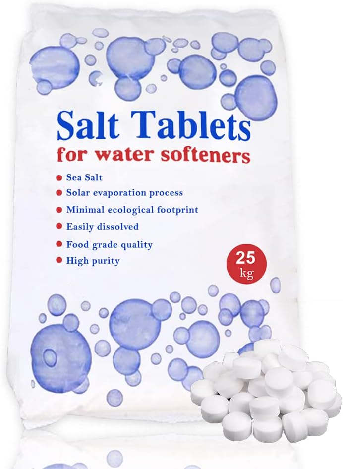 25 Kg Salt Tablets | Water Softener | Food Grade | Compatible to All Water Softner Machines 100% Genuine British water softener salt tablets 25kg, Salt Tablet