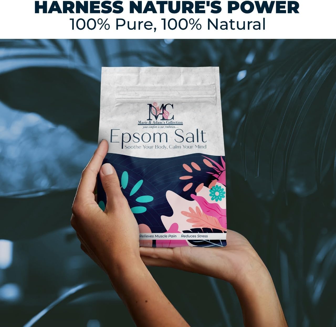 MAC Epsom Bath Salts - 100% Pure Epsom Salts, Our Magnesium Sulphate Bath Salts are Premium Bath Salts for Men and Women, Magnesium Bath Salts for Muscle Soak - Epsom Salts 1kg (1 Pack)