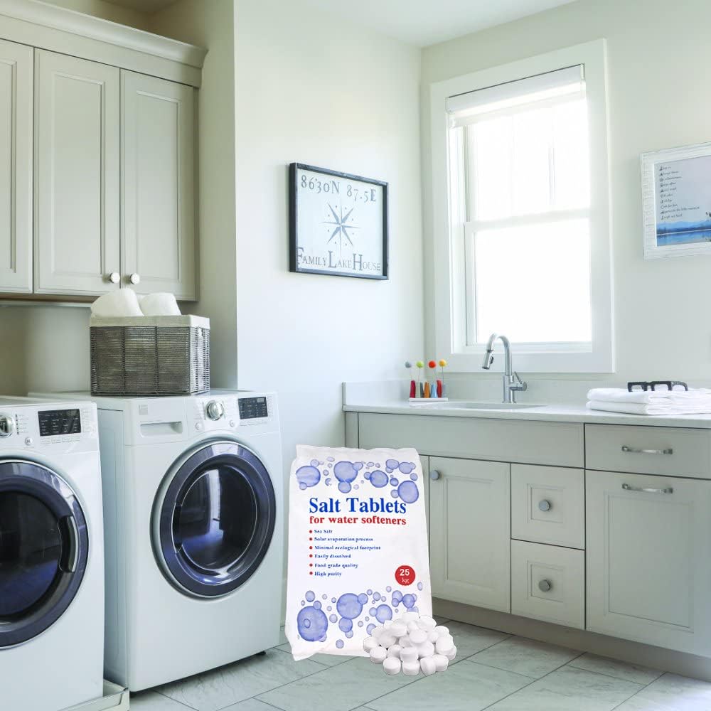 25 Kg Salt Tablets | Water Softener | Food Grade | Compatible to All Water Softner Machines 100% Genuine British water softener salt tablets 25kg, Salt Tablet