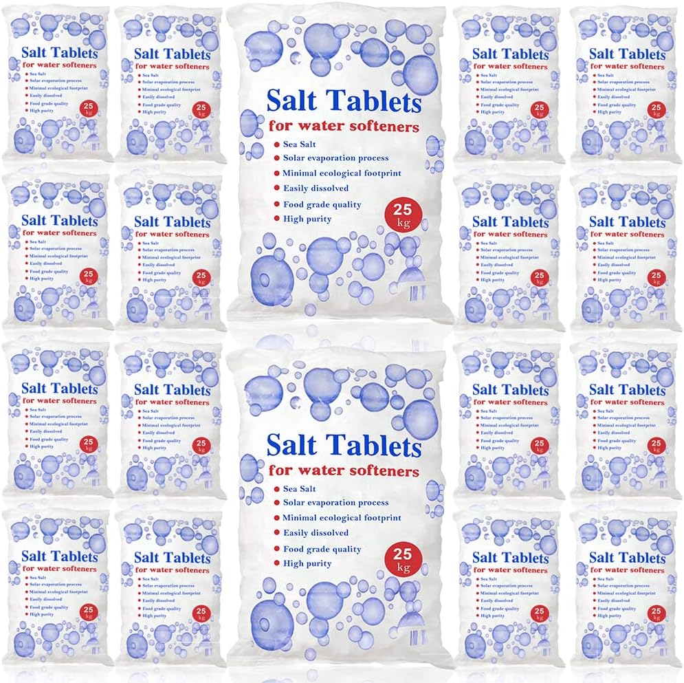25 Kg Salt Tablets | Water Softener | Food Grade | Compatible to All Water Softner Machines 100% Genuine British Salt Tablet, Tablets Salt of Premium Quality (18 Bags)