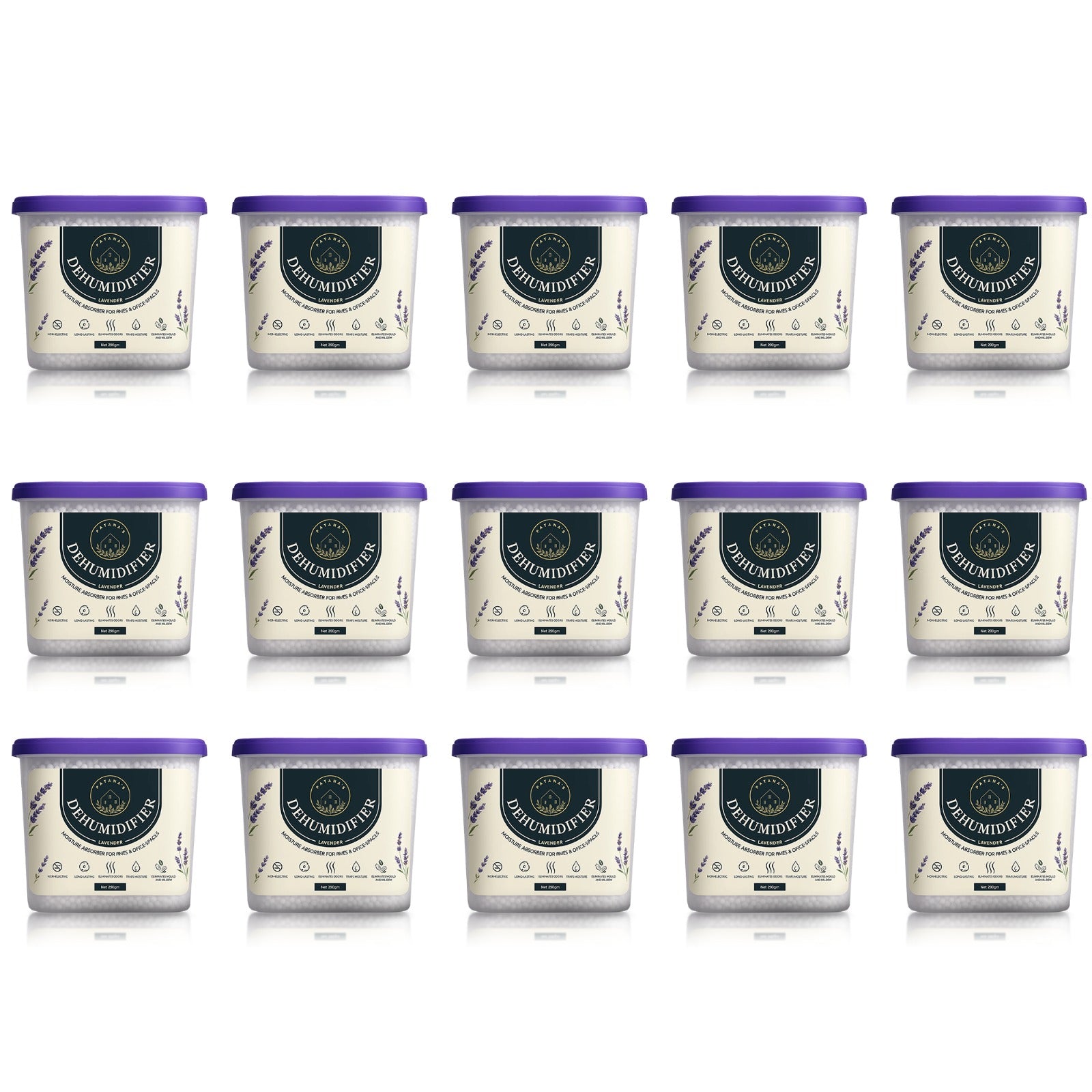 600ml Dehumidifier Moisture Absorber 290g – Lavender Non-Electric Damp Trap for Home & Wardrobe