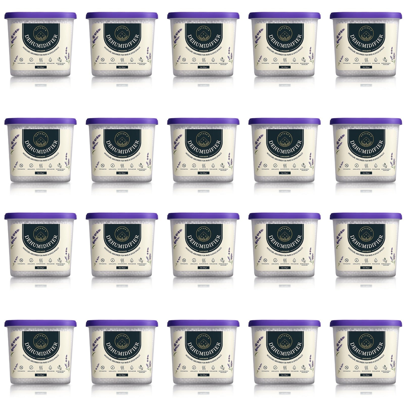 600ml Dehumidifier Moisture Absorber 290g – Lavender Non-Electric Damp Trap for Home & Wardrobe