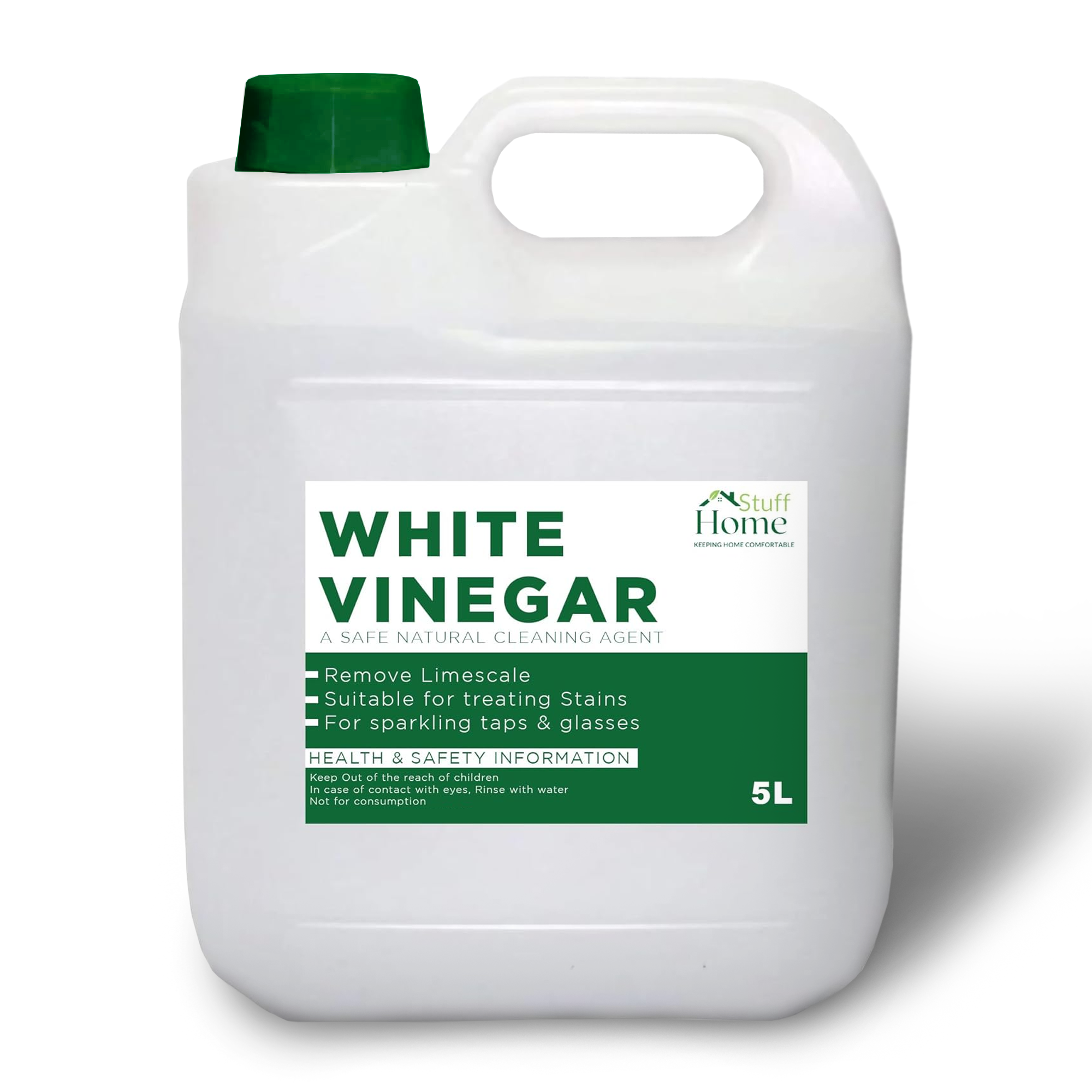 Home Stuff White Vinegar - for Cleaning, Pickling, Marinating & Cooking - Distilled White Vinegar- 5 Litre Bottle